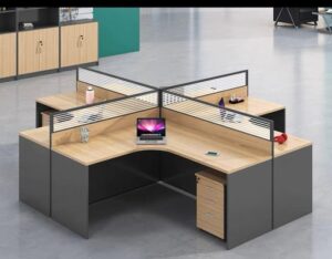 4way Lshape Workstation with Moveable Drawers