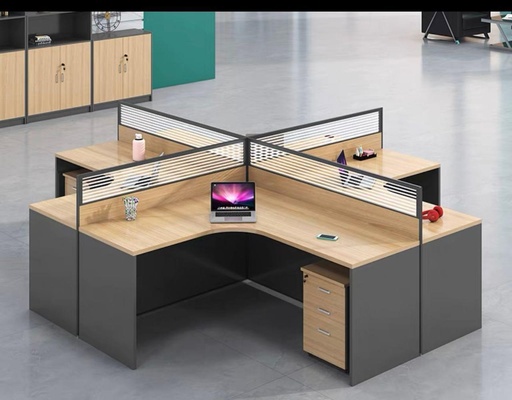 4way Lshape Workstation with Moveable Drawers