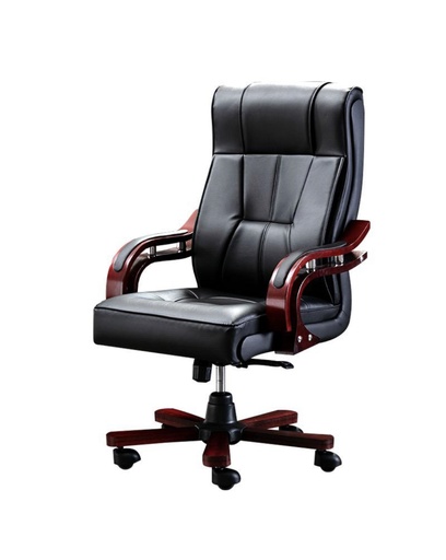 Executive PU Leather Office Chair with Wooden Legs B23