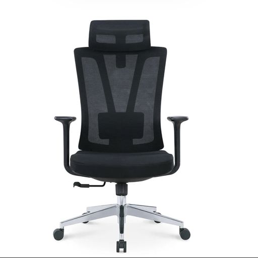 Black Orthopedic Chair with Fixed Arms AluminIum Base J163B