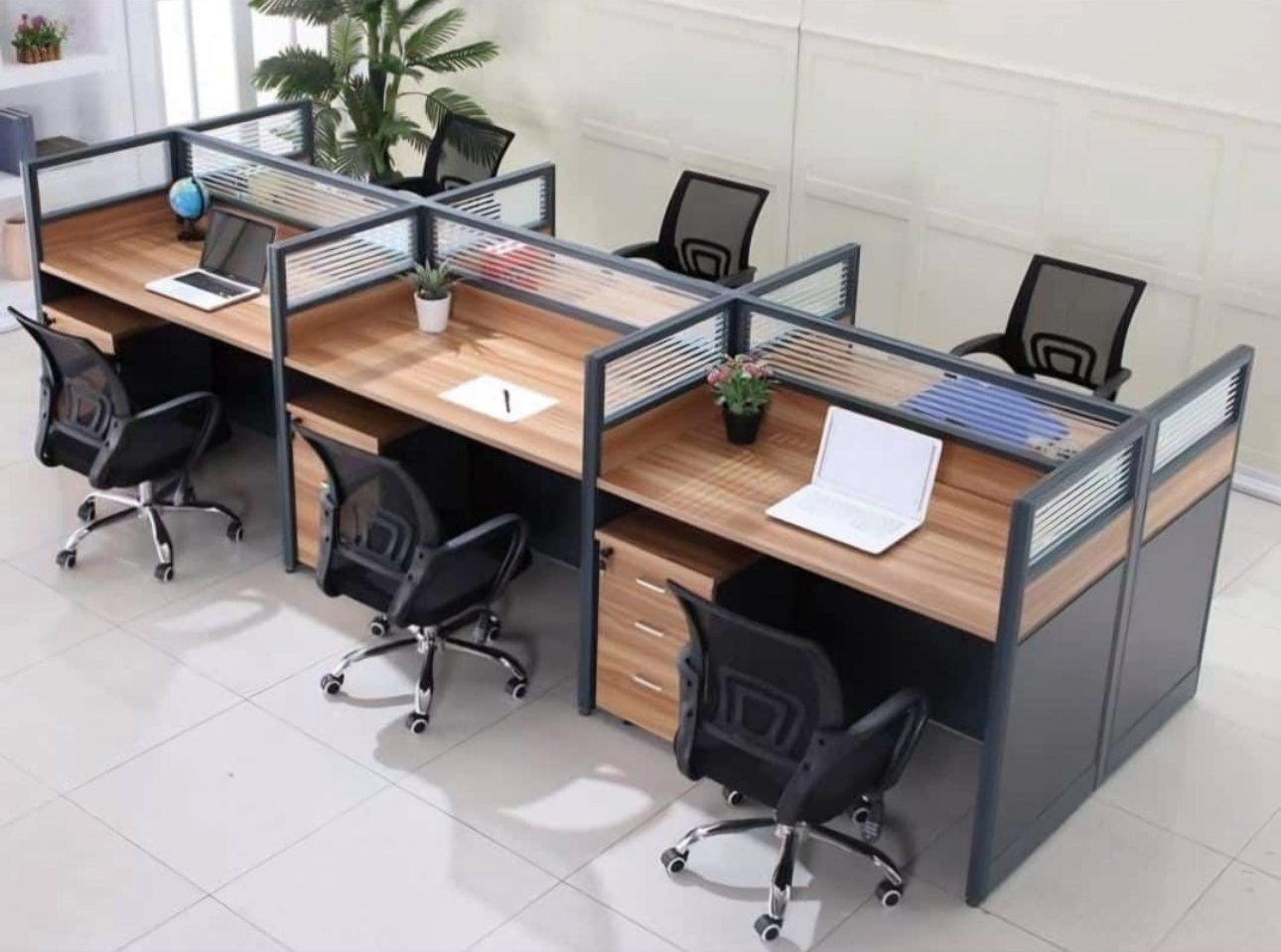 6way workstation with movable drawers