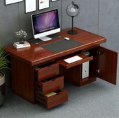 Straight Mahogany Finish Desk