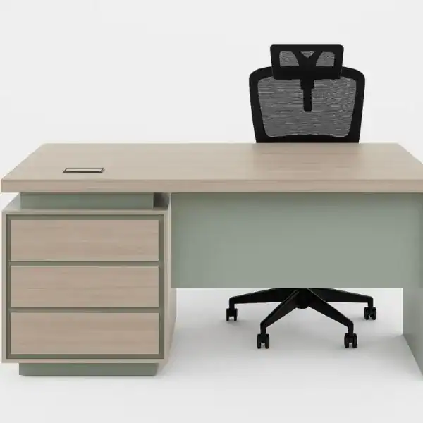 1.4M Office Desk with Lockable Drawers 103G (Green)