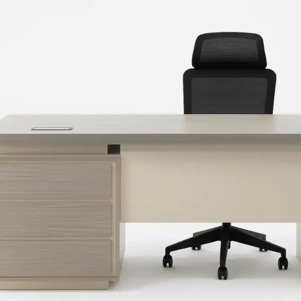 1.4M Office Desk with Lockable Drawers 103G (Grey)