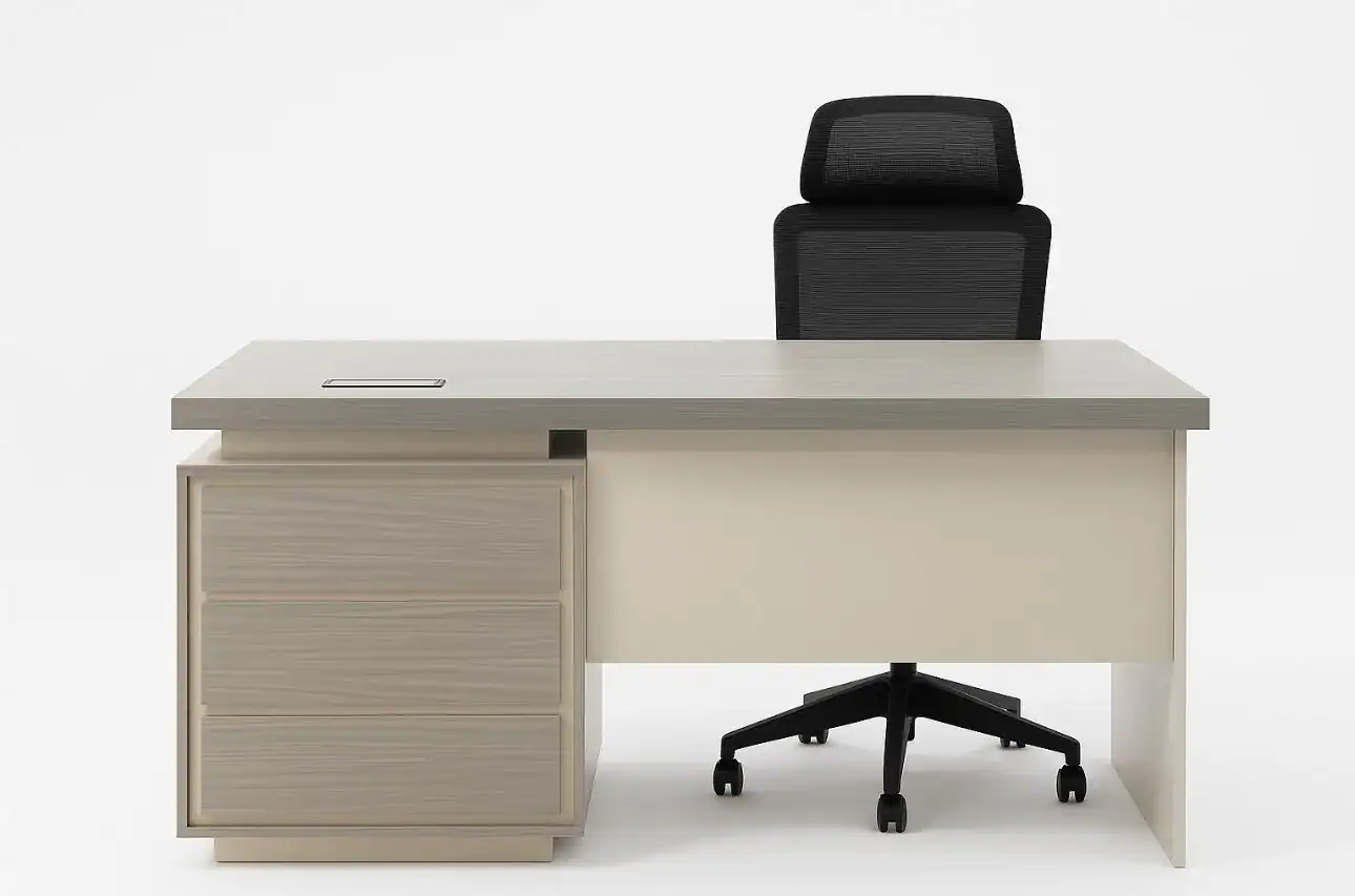 1.4M Office Desk with Lockable Drawers 103G (Grey)