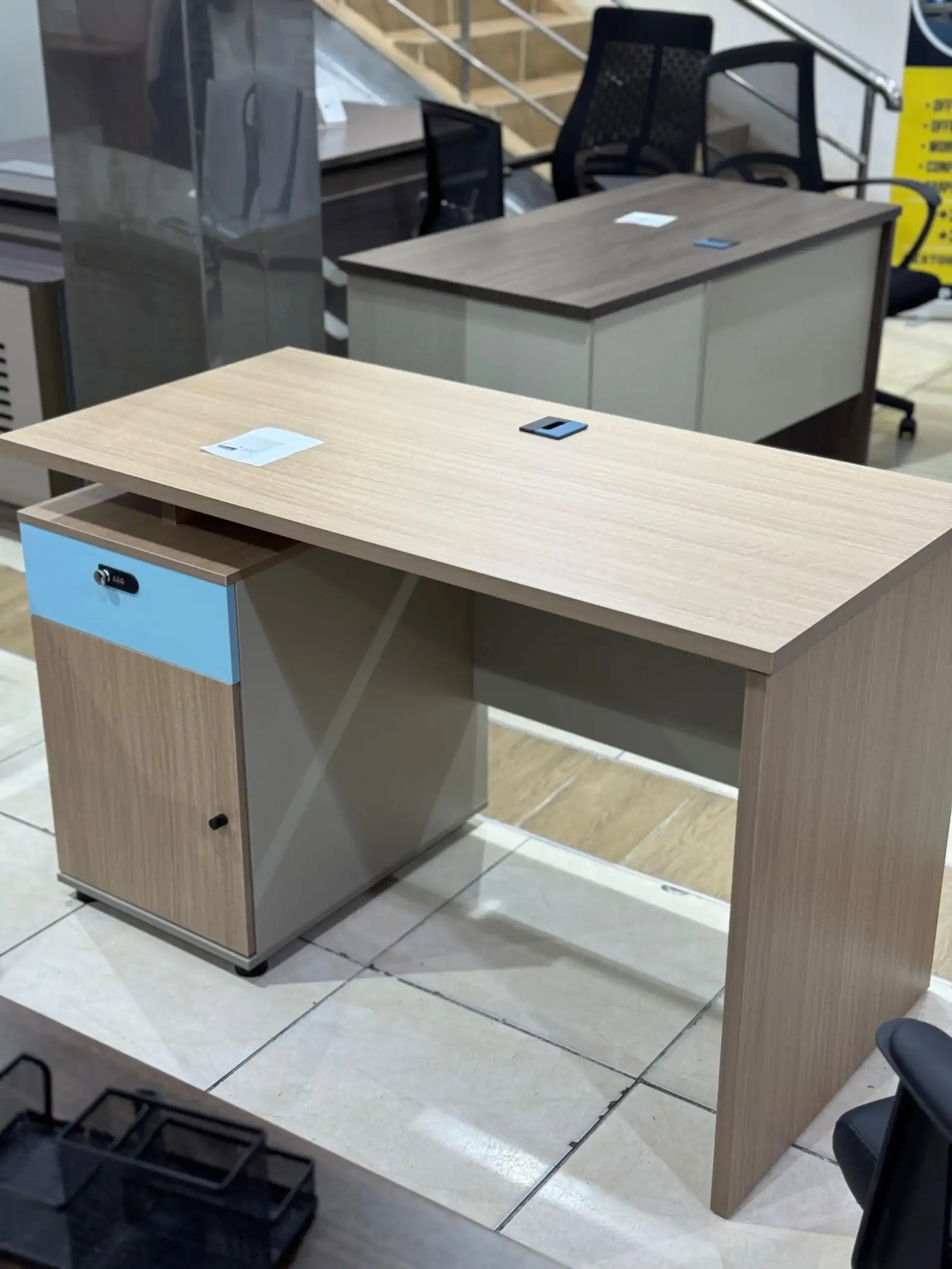 1.2M Office Desk with Safe Combination 1207 (Light)