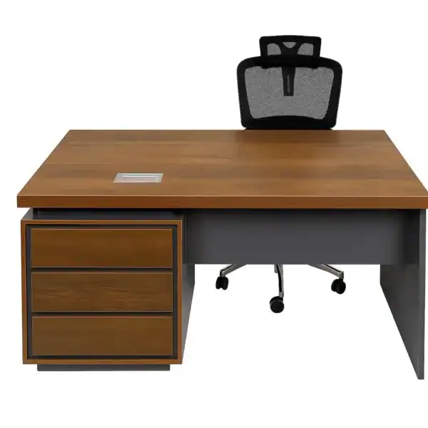 1.4M Office Desk with Lockable Drawers 103G (Brown)